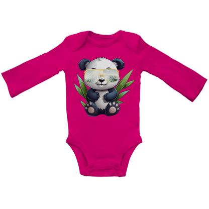 #001 Panda, Baby Bio Bodysuite Langarm