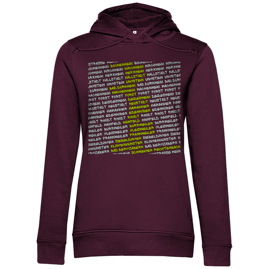 #002 Weinstraße, Damen Premium Bio Hoodie