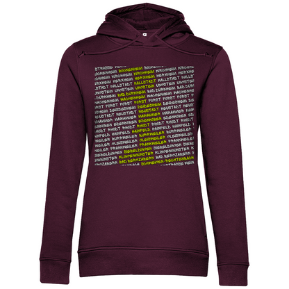 #002 Weinstraße, Damen Premium Bio Hoodie