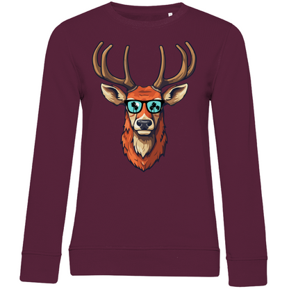 #001 Hirsch, Damen Premium Bio Sweatshirt