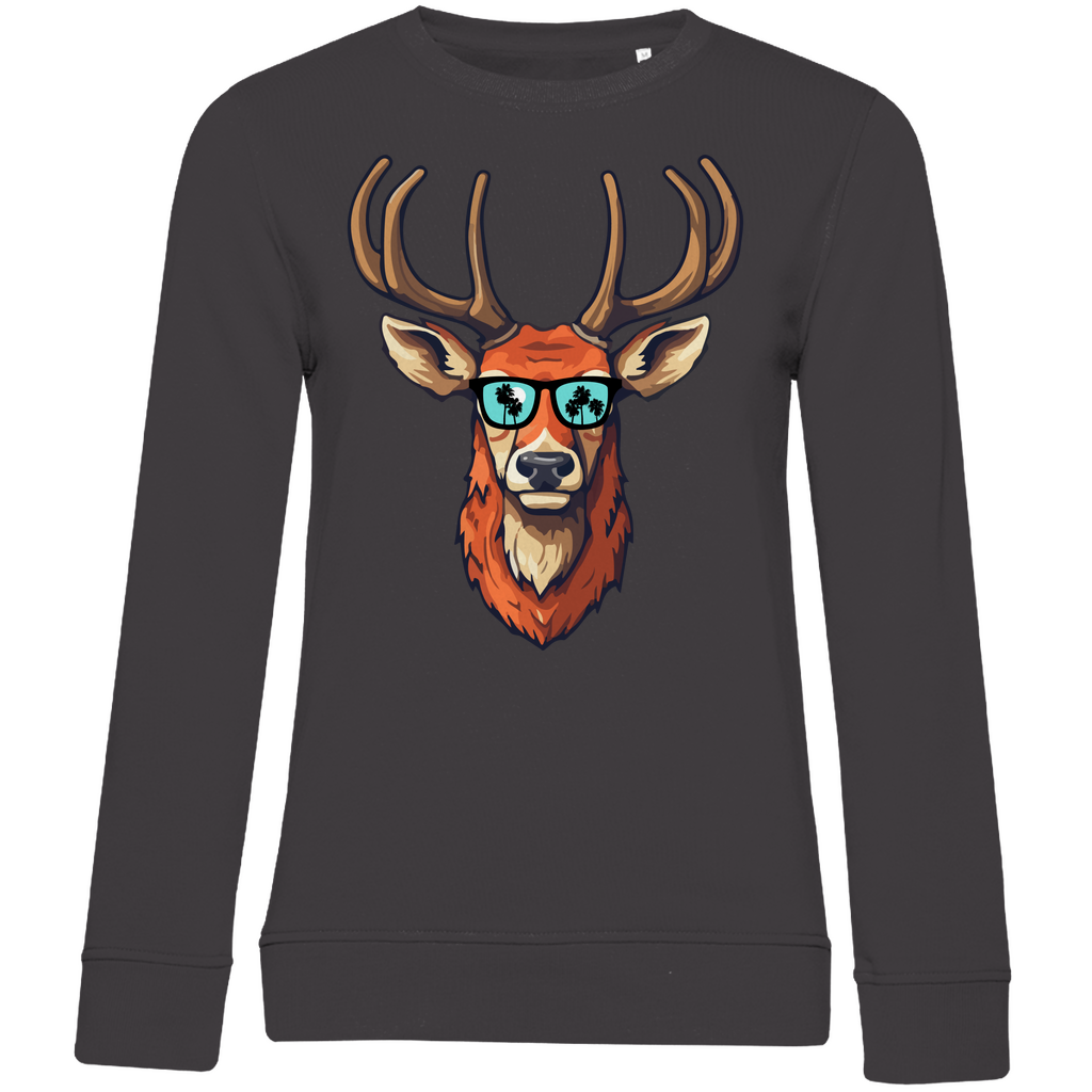 #001 Hirsch, Damen Premium Bio Sweatshirt