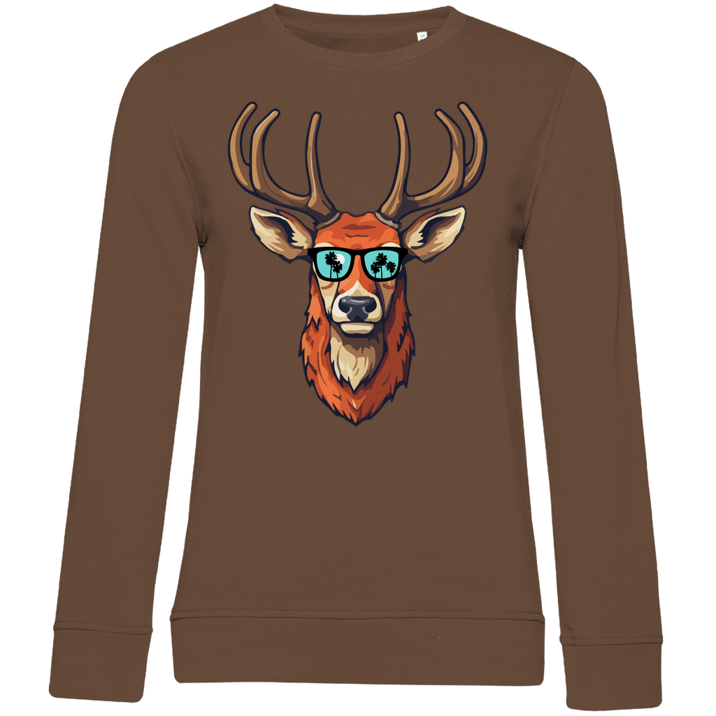 #001 Hirsch, Damen Premium Bio Sweatshirt