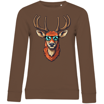 #001 Hirsch, Damen Premium Bio Sweatshirt