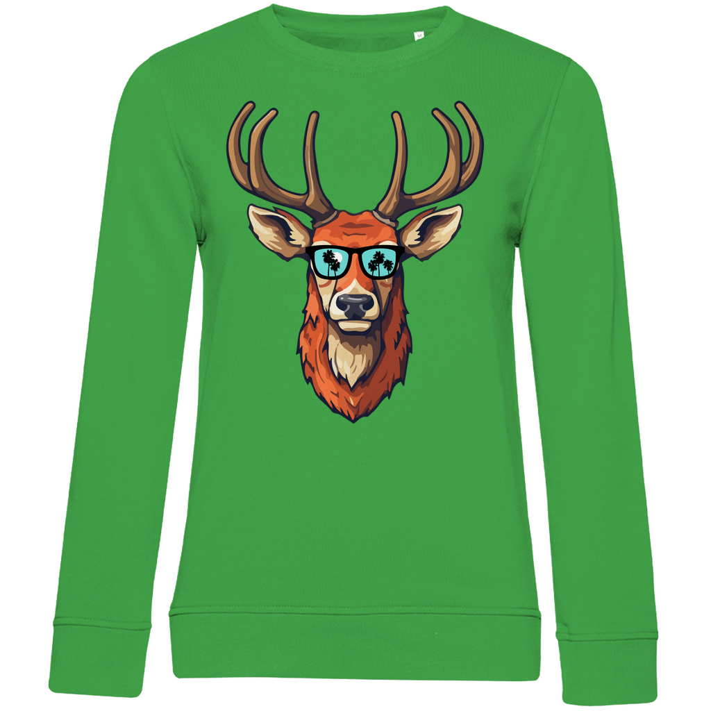 #001 Hirsch, Damen Premium Bio Sweatshirt