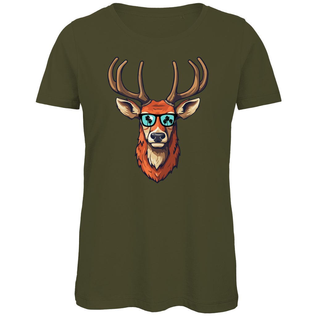 #001 Hirsch, Damen Premium Bio T-Shirt