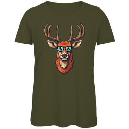 #001 Hirsch, Damen Premium Bio T-Shirt