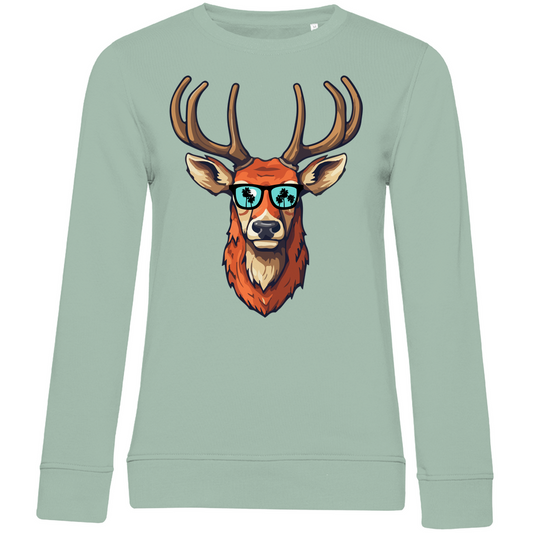 #001 Hirsch, Damen Premium Bio Sweatshirt