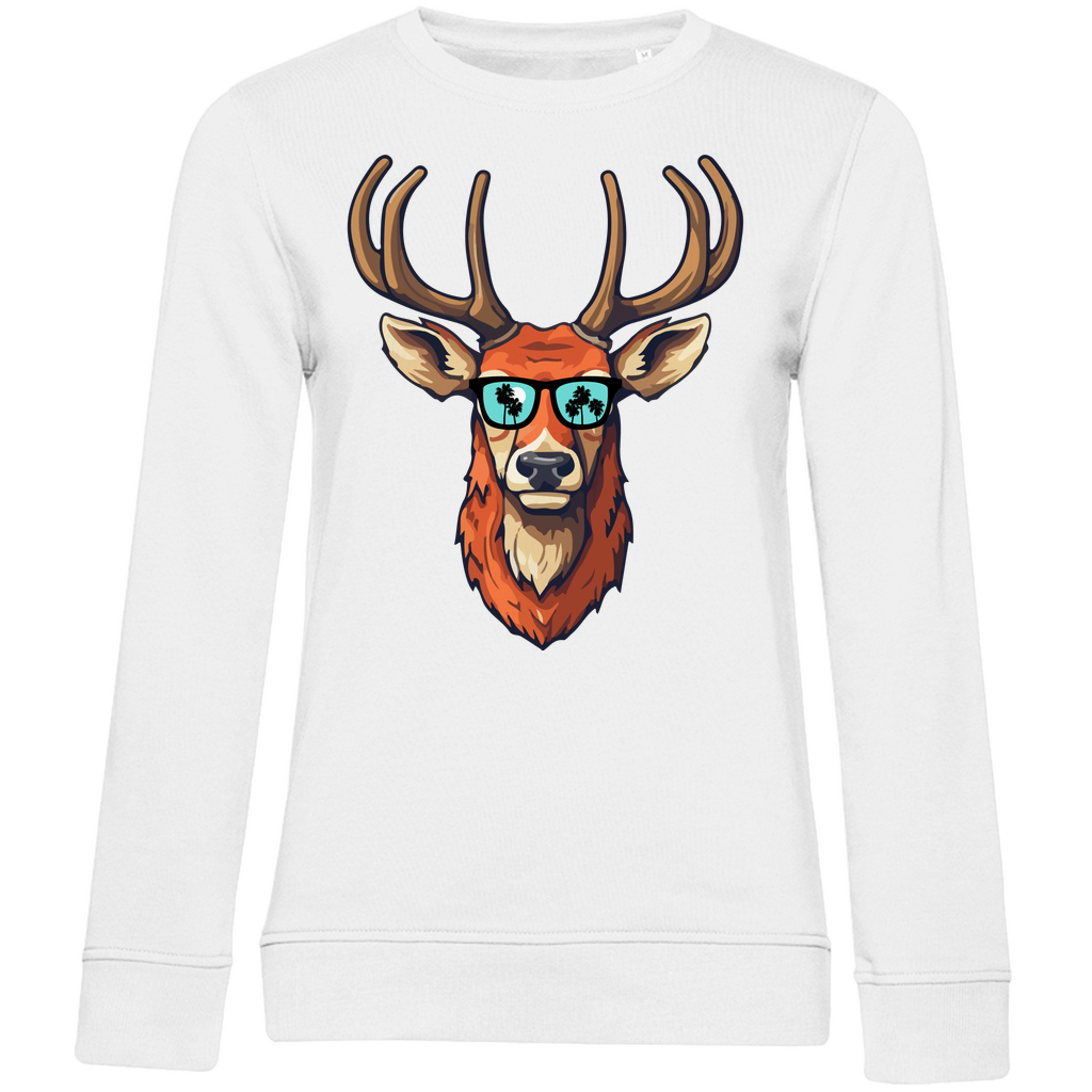 #001 Hirsch, Damen Premium Bio Sweatshirt