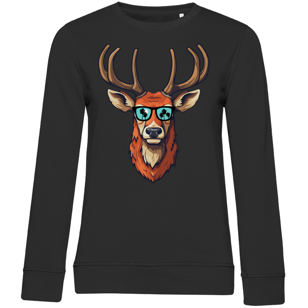 #001 Hirsch, Damen Premium Bio Sweatshirt