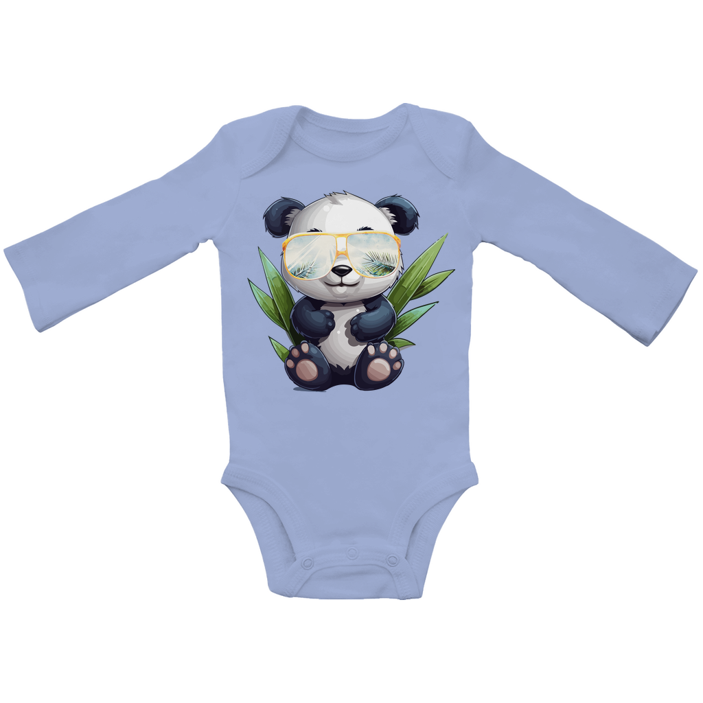 #001 Panda, Baby Bio Bodysuite Langarm